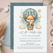 Invitation Oh Boy Adventure commence Fox dans Hot Air Balloon