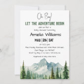 Invitation Oh Boy Adventure Mountain Baby shower (Devant)