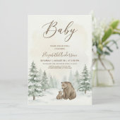 Invitation Oh Boy Adventure Woodland Bear Baby Shower (Debout devant)