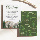 Invitation Oh Boy Adventure Woodland Deer Baby shower