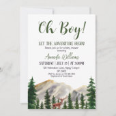 Invitation Oh Boy Adventure Woodland Deer Baby shower (Devant)