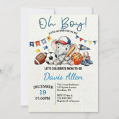 Invitation Oh Boy ALL STAR SPORT Baby Shower (Devant)