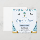 Invitation Oh Boy Baby ballon bleu air (Devant / Derrière)