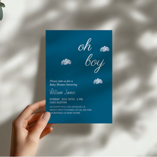 Invitation Oh Boy Baby shower - Design Cloud mignon