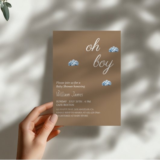 Invitation Oh Boy Baby shower - Design Cloud mignon