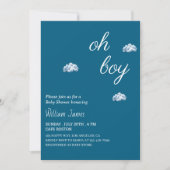 Invitation Oh Boy Baby shower - Design Cloud mignon (Devant)