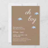 Invitation Oh Boy Baby shower - Design Cloud mignon (Devant)