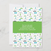 Invitation Oh Boy Baby shower Invitation, Bleu, Vert (Dos)