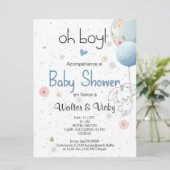 Invitation Oh boy! baby shower lindo conejito (Debout devant)