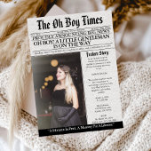 Invitation Oh Boy Baby Shower Newspaper Unique Fun Photo