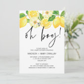 Invitation Oh Boy Baby shower Party Summer Lemon (Debout devant)