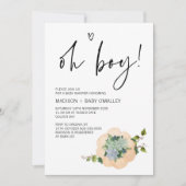 Invitation Oh Boy Baby shower Party Thanksgiving Fall (Devant)