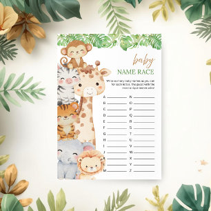 Invitation Oh Boy ! Baby Shower Safari Jeu de course de nom