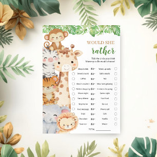 Invitation Oh Boy ! Baby-Shower Safari Jeu « Préfèrerait-El