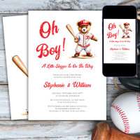 Oh Boy Baseball Baby Shower Ourson Mignon