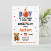Invitation Oh Boy Basketball Thème N'Importe Quel Âge Anniver (Debout devant)