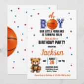 Invitation Oh Boy Basketball Thème N'Importe Quel Âge Anniver (Devant / Derrière)