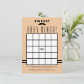 Invitation Oh Boy Black Mustache Baby shower Bingo (Debout devant)