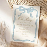 Invitation Oh boy Bleu Ruban Cute Baby shower élégant<br><div class="desc">Oh boy Bleu Ruban Cute Baby shower élégant</div>