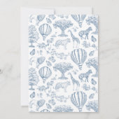 Invitation Oh Boy Blue Chinoiserie Baby shower Safari (Dos)