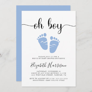 Invitation Oh Boy Blue Drive Par Baby shower