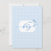 Invitation Oh Boy Blue En vichy Plaid Baby shower Hydrangea (Dos)