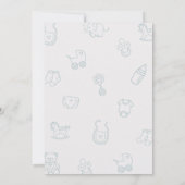 Invitation Oh Boy Blue Hand Drawn Baby Shower (Dos)