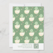 Invitation Oh Boy Code QR Dinosaure Vert Mignon Baby Shower (Dos)
