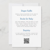 Invitation Oh Boy Cute Blue Dinosaur Code QR Baby Shower (Dos)