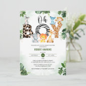 Invitation Oh Boy Cute Jungle Baby shower Safari (Debout devant)