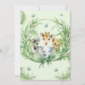 Invitation Oh Boy Cute Safari Animaux Baby shower (Dos)