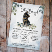 Invitation Oh Boy ! Fête de Naissance Garçon Aquarelle Chien 