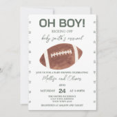 Invitation Oh Boy Football Baby Shower (Devant)