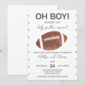 Invitation Oh Boy Football Baby Shower (Devant / Derrière)