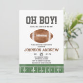 Invitation Oh Boy Football Baby shower garçon (Debout devant)