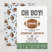 Invitation Oh Boy Football Baby shower garçon (Devant / Derrière)