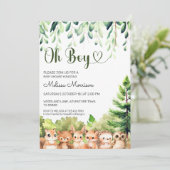 Invitation Oh Boy Forest Animals Baby Boy Douche (Debout devant)