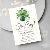 Invitation Oh Boy Green Shamrock St. Patricks Baby shower de 