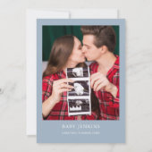 Invitation Oh Boy Greenery Dusty Blue Baby shower photo (Dos)