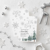 Invitation Oh Boy invitation, baby shower d'hiver argent