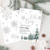 Invitation Oh Boy invitation, baby shower d'hiver argent