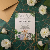 Invitation Oh Boy Jungle Safari Animaux Baby shower