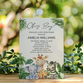 Invitation Oh Boy Jungle Safari Animaux Baby shower