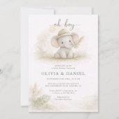 Invitation Oh Boy Jungle Safari Couples Baby Shower (Devant)