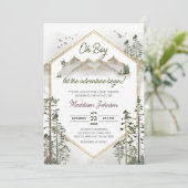 Invitation Oh Boy Let the Adventure Begin Baby Shower (Debout devant)