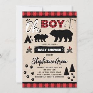 Invitation Oh Boy Lumberjack Baby shower