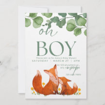 Oh boy mignon Safar baby shower fox floral