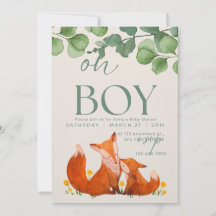 Oh boy mignon Safar rose baby shower fox floral