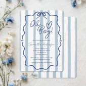 Invitation Oh Boy mignon Whimsical Baby shower bleu Invitatio