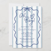Invitation Oh Boy mignon Whimsical Baby shower bleu Invitatio (Devant)